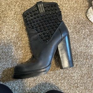 Jeffrey Campbell leather studded black boots